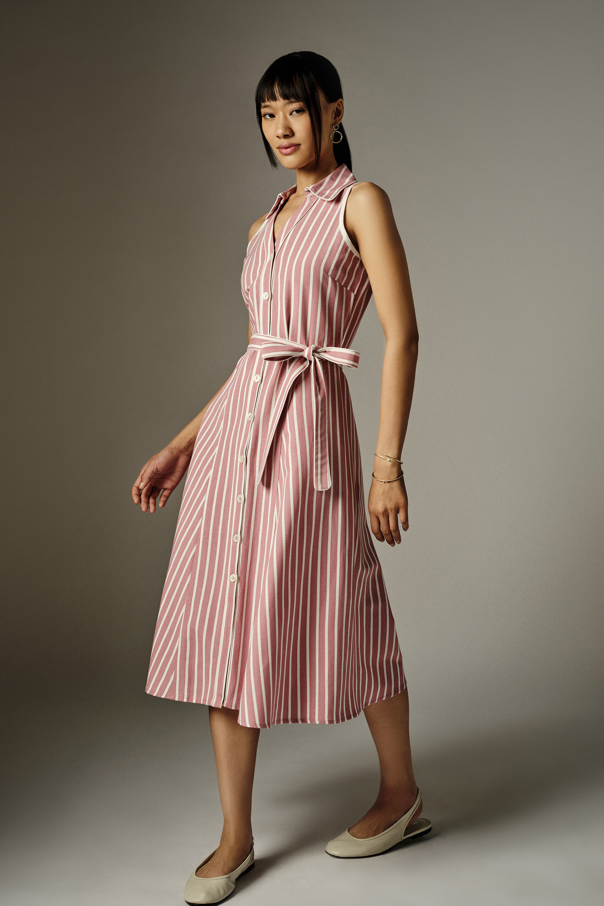 Cadie Pink Midi Dress, Pink, image 2
